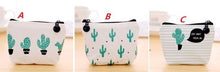 Load image into Gallery viewer, Mexican Theme Party Gift Canvas Coin Purse Cactus Print Pouch zipper pocket children kids cartoon wallet candy bag
