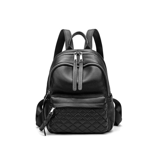 Fashion design women plaid cowhide outdoor casual backpack school bags