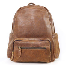 Load image into Gallery viewer, Horse leather men large backpack outdoor casual school bags high quality