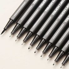 Load image into Gallery viewer, 10Pcs/set Pigment Liner Micron Ink Marker Pen 0.05 0.1 0.2 0.3 0.4 0.5 Brush Tip Black Fineliner Sketching Manga Drawing Pen