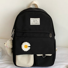 Load image into Gallery viewer, College Student Ladies Cute Backpack Women Flower Female Harajuku School Bags Book Kawaii Backpack Nylon Girl Trendy Bag Fashion