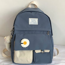 Load image into Gallery viewer, College Student Ladies Cute Backpack Women Flower Female Harajuku School Bags Book Kawaii Backpack Nylon Girl Trendy Bag Fashion