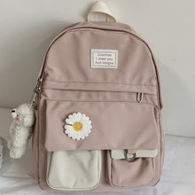 Load image into Gallery viewer, College Student Ladies Cute Backpack Women Flower Female Harajuku School Bags Book Kawaii Backpack Nylon Girl Trendy Bag Fashion