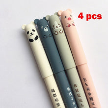 Load image into Gallery viewer, 4 Pcs/set Kawaii Pig Bear Cat Mouse Erasable Gel Pen School Office Supplies Stationery Gift 0.35mm Blue Black Ink