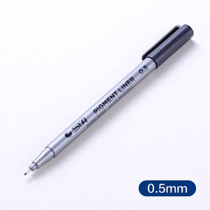 1-Piece Pigment Liner Pigma Micron Ink Marker Pen 0.05 0.1 0.2 0.3 0.4 0.5 0.6 0.8 Different Tip Black Fineliner Sketching Pens