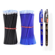 Load image into Gallery viewer, 2+50Pcs/Set 0.5mm Blue Black Ink Gel Pen Erasable Refill Rod Erasable Pen Washable Handle School Writing Stationery Gel Ink Pen