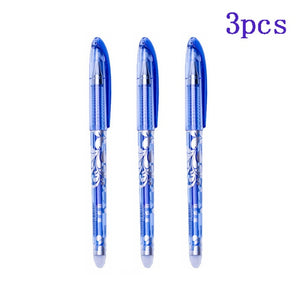 Erasable Pen Set 0.5mm Blue Black Color Ink Writing Gel Pens Refills Rods Washable Handle for School Office Stationery Supplies