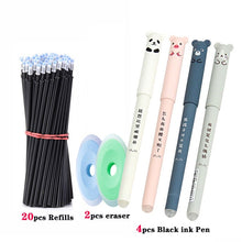 Load image into Gallery viewer, 26 pcs/set Animals Panda Erasable Gel Pen 0.5mm Erasable Pen Refills Rods Washable Handle School Office Supplies Stationery