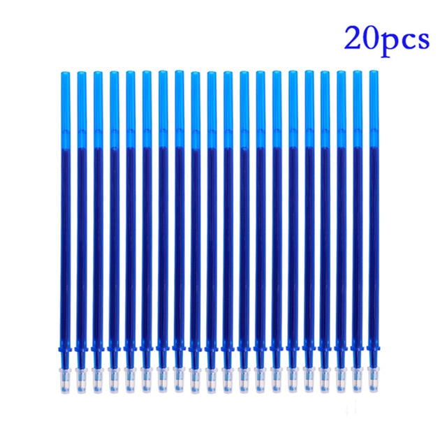 20 Pcs/set Magic Erasable Pen Refills Rod 0.5mm Office Gel Pen Washable Handle Blue Black Red Ink Pen School Writing Stationery