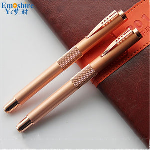 Creative Ballpoint Pens Stationery Ballpen Gel Pen Oily Black/Blue Refill 0.7 Full Metal Rose Gold Top Brand Stationery P267