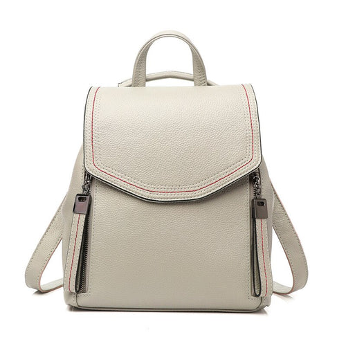 2020 New design soft cow leather women casual backpack outdoor school bags