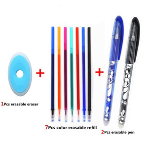 Erasable Pen Set 0.5mm Blue Black Color Ink Writing Gel Pens Washable handle for School Office Stationery Supplies