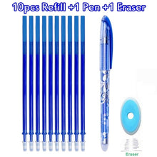 Load image into Gallery viewer, Erasable Pen Set Washable handle Blue Black Color Ink Writing Ballpoint Pens for School Office Stationery Supplies Exam Spare