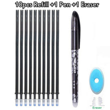 Load image into Gallery viewer, Erasable Pen Set Washable handle Blue Black Color Ink Writing Ballpoint Pens for School Office Stationery Supplies Exam Spare