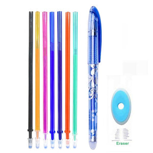 Erasable Pen Set Washable handle Blue Black Color Ink Writing Ballpoint Pens for School Office Stationery Supplies Exam Spare