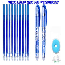 Load image into Gallery viewer, Erasable Pen Set Washable handle Blue Black Color Ink Writing Ballpoint Pens for School Office Stationery Supplies Exam Spare