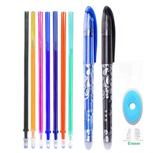 Load image into Gallery viewer, Erasable Pen Set Washable handle Blue Black Color Ink Writing Ballpoint Pens for School Office Stationery Supplies Exam Spare