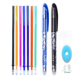 Erasable Pen Set Washable handle Blue Black Color Ink Writing Ballpoint Pens for School Office Stationery Supplies Exam Spare