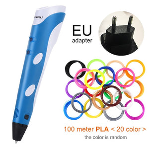 Myriwell 3D Pen Original DIY 3D Printing Pen With 1.75mm ABS Filament Creative Toy Birthday Gift For Kids Design Drawing