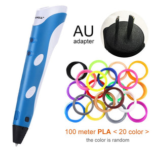 Myriwell 3D Pen Original DIY 3D Printing Pen With 1.75mm ABS Filament Creative Toy Birthday Gift For Kids Design Drawing