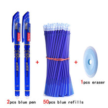 Load image into Gallery viewer, 50+3pcs Erasable Pen Set 0.5mm Washable Handle Magic Erasable Gel Pen Refills Rod Blue Black Ink Pen Students Kawaii Stationery