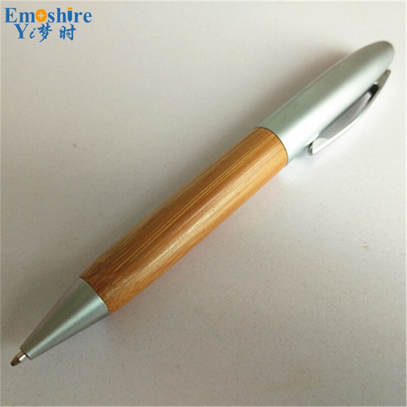 Emoshire Top Brand Bamboo Ball Pens Bamboo Ballpoint Pen Customized Student Graduation Letterhead Gift Can OEM Logo P119