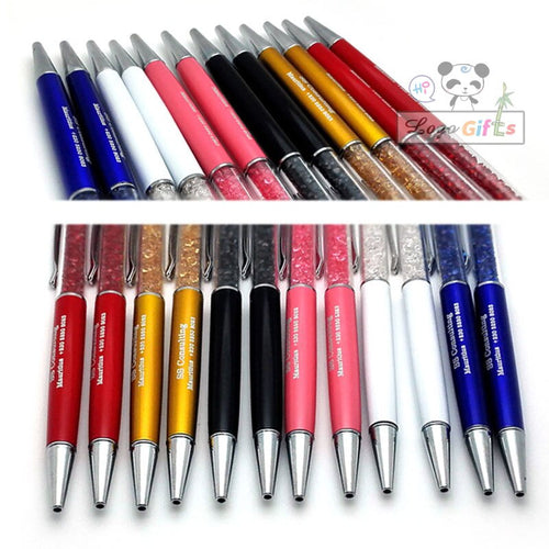 Colourful pen set wedding gift for guests 2000 quality ball pen with 2000 pcs colorful pen bags 25 colors print with text FREE