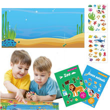 Load image into Gallery viewer, Chidren Stickers Book DIY Toys Puzzle Game Cartoon Zoo Sea Animals Creation Sticker Pad Learning Education Girl Boy Kids Gifts