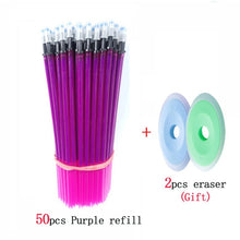 Load image into Gallery viewer, 50pcs/lot Erasable Gel Pen Refills 0.5mm Office School Erasable Pen Washable Handle Colored Erasable Ink Pens Writing Stationery