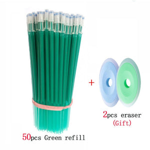 50pcs/lot Erasable Gel Pen Refills 0.5mm Office School Erasable Pen Washable Handle Colored Erasable Ink Pens Writing Stationery