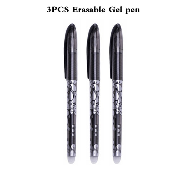 0.5mm Erasable Pen Set  Blue Black Ink Gel Pen Erasable Refill Rod Washable Handle School&Office Writing Stationery Gel Ink Pen