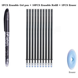 0.5mm Erasable Pen Set  Blue Black Ink Gel Pen Erasable Refill Rod Washable Handle School&Office Writing Stationery Gel Ink Pen