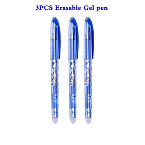 0.5mm Erasable Pen Set  Blue Black Ink Gel Pen Erasable Refill Rod Washable Handle School&Office Writing Stationery Gel Ink Pen