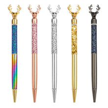 Load image into Gallery viewer, 1000pcs/lot Luxury Deer Head Ballpoint Pen Metal High-grade Signature Pens Stationery School Office Supplies Gift Black blue Ink