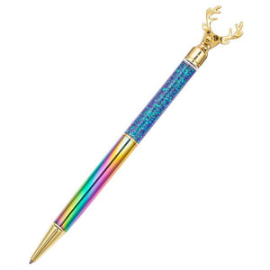 1000pcs/lot Luxury Deer Head Ballpoint Pen Metal High-grade Signature Pens Stationery School Office Supplies Gift Black blue Ink