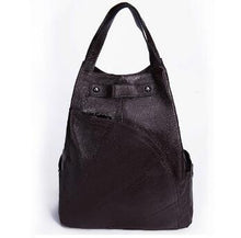 Load image into Gallery viewer, Punky style women stud cow skin genuine leather soft school backpack