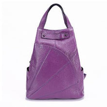 Load image into Gallery viewer, Punky style women stud cow skin genuine leather soft school backpack