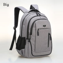 Load image into Gallery viewer, Big Capacity Men Backpack Laptop 15.6 Oxford Gray Solid High School Bags Teen College Student Back Pack Multifunctional Bagpack