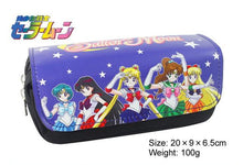 Load image into Gallery viewer, DHL 100 pieces Pen Pencil Pouch Cartoon Tsukino Wallet Double Zipper Stationery Bag Purse Kids Leather Wallet