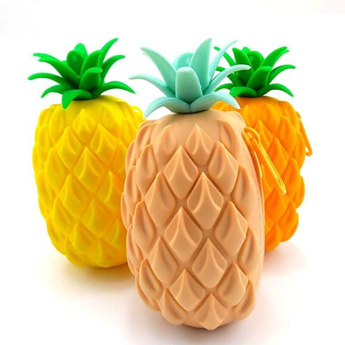 Pineapple Coin Wallet - Silicone Fruit Pocket Wallet - Creative Silicone Wallet  Kids and Handbags Mini Crossbody