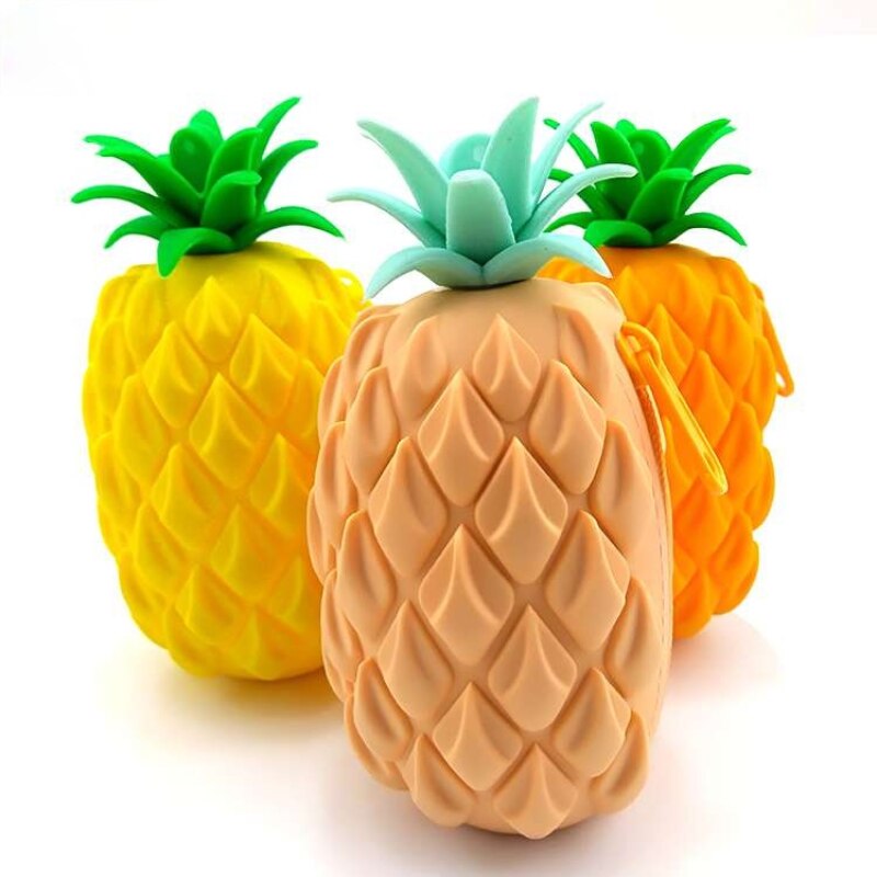 Pineapple Coin Wallet - Silicone Fruit Pocket Wallet - Creative Silicone Wallet  Kids and Handbags Mini Crossbody