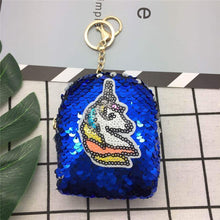 Load image into Gallery viewer, 100pcs/lot Unicorn Design Sequin coin purses women money bags girls ladies wallets kids children cute kawaii purse card holder