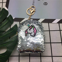 Load image into Gallery viewer, 100pcs/lot Unicorn Design Sequin coin purses women money bags girls ladies wallets kids children cute kawaii purse card holder