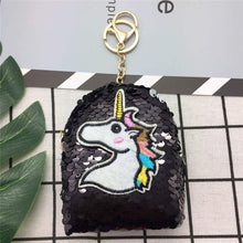 Load image into Gallery viewer, 100pcs/lot Unicorn Design Sequin coin purses women money bags girls ladies wallets kids children cute kawaii purse card holder