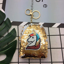 Load image into Gallery viewer, 100pcs/lot Unicorn Design Sequin coin purses women money bags girls ladies wallets kids children cute kawaii purse card holder