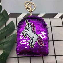 Load image into Gallery viewer, 100pcs/lot Unicorn Design Sequin coin purses women money bags girls ladies wallets kids children cute kawaii purse card holder