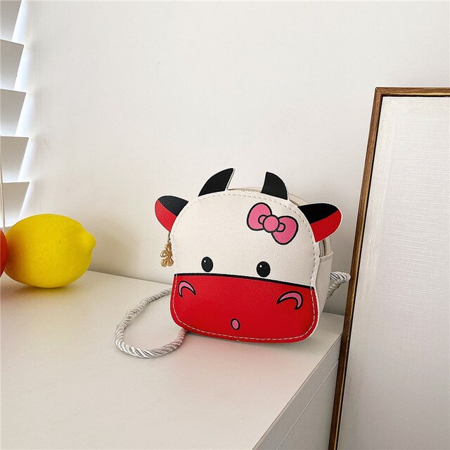 NEW Girls Purse Coin Purse Bag Cute Wallet Children's Cow Purse Cartoon Animal Messenger Bag Fashion Kids Mini Shoulder Bag