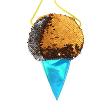 Load image into Gallery viewer, Cute Kids Zero Coin Purse Bag Sequins Baby Girls Small Wallet Handbag Ice Cream Toddler Messenger Bag Money Card Holder