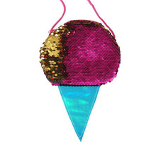 Load image into Gallery viewer, Cute Kids Zero Coin Purse Bag Sequins Baby Girls Small Wallet Handbag Ice Cream Toddler Messenger Bag Money Card Holder