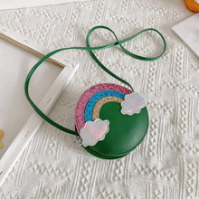 Load image into Gallery viewer, 10pcs Cute Little Girl Mini Coin Bag Kawaii Rainbow Kids Crossbody Bag Shinny Small Wallet Pouch Baby Change Purse Gift
